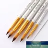 5 Teile/satz Künstler Pinsel Aquarell Stift Nylon Haar Ölgemälde Pinsel Zeichnung Kunst Liefert Holzgriff Perle Weiß