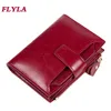 Women Wallet Genuine Leather Retro Oil Wax Cowhide Fashion Girls Short Zipper Cute Small Coin Purse for 220225