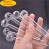 500pcs mini bong szklana rura olejowa paznokcie spalanie 100 mm długość Pyrex przezroczyste rurki koncentratowe przezroczystą rurę palenia tytoń suchy zioła rura palnika oleju