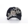 Variedade Cristal Crystal Shining Craved Coulded Denim Visor Hat bling Caps de beisebol ajustável Frete grátis B038 Y200714