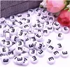 100pcs/lot 7x4mm A-z White Round Alphabet/ Letter Acrylic Loose Spacer Beads For Jewelry Making Diy Bracelet Acc qylrIu