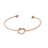 braccialetto del cuore del nodo delle donne Bangle Cuff bracciali regolabili aperti gioielli di moda in oro