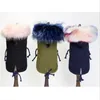 GLORIOUS KEK Winter Dog Clothes Luxury Faux Fur Collar Dog Coat for Small Dog Warm Windproof Pet Parka Fleece Lined Puppy Jacket 2239e