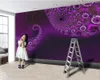 3d Photo Wallpaper Mural 3d Wallpaper Quarto roxa sonhadora Círculo colorido HD Impressão Digital à prova de umidade papel de parede 3D