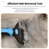 Inventário atacado pet de pele de pele cortador de cão grooming ferramenta de derramamento de cabelo pente de remoção de pente de pente dupla face animais