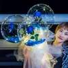 الصمام سلسلة ضوء diy روز زهرة بوبو بالونات الجنية الإضاءة مع العصي باونات باقة شفافة للحزب بالون الزفاف عطلة الديكور
