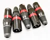Micrófono XLR 3Pin Jack Macho Patch Snake Cable MIC Plug, Color NEGRO, Anillo ROJO/10PCS