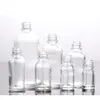 Bouteilles en verre transparent de 5 à 100ML, avec Pipette compte-gouttes en verre pour huiles essentielles, laboratoire de chimie