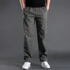 L-6XL calças de carga de algodão homens bolso para fora porta calças de corpo inteiro macho macho preto calças retas homme solta calças casuais finas lj201007