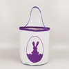 DHL 2021 Happy Pasen Jute Bunny Oren Handtas Canvas Konijn Mand Schattig Candy Bucket voor Holiday Kids Gifts