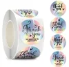 500pcs 1inch 1.5inch Round Thank You Paper Adhesive Stickers For Business Box Package Stationery Envelope Decor Label