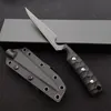 1Pcs High Quality Survival Straight Knife 1070 Spring Steel Black Stone Wash Blade Full Tang G10 Handle Fixed Knives With Kydex