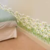 [Shijuekongjian] Margarida Adesivo de Parede Relva Baseboard Adesivos Flor Decalques Mural para Kids Room Baby Bedroom Decoration1