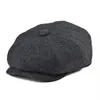 BERETS TWEEDウール8ピースブラックヘリンボーンSBOY CAP MEN CLASCING 8-QUARR PANEL STYLE FLAT CAPS女性BERET HATBERETS OLIV22