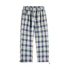 Pantaloni da uomo Stile coreano Plaid con coulisse allentato Plus Size Kpop Abbigliamento 2021 Ulzzang Fashion Joggers Abbigliamento uomo Pantaloni sportivi casual