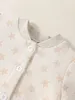 NEUGEBORENES Baby-Sternmuster-Jacke mit Knopfleiste vorne und Hose SIE