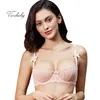 Varsbaby Reggiseni a mezza coppa con fiocco in pizzo trasparente floreale ultrasottile da donna 201202