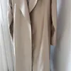 [DOAT] Yeni Moda kadın Trençkot Tam Kollu Basit Katı İpeksi Yaka Yaka High-end Hırka Gevşek Fit Bez AP161 201110