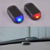 Bil Solar Power Simulated Dummy Alarm Warning Anti-theft USB Laddare LED Blinkande säkerhet Ljus Fake Lamp Blue + Red