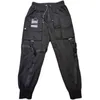 Techwear Cargo Pants Mens Multi-pockets Ribbons Hip Hop Streetwear Joggers Goth Punk Pants Harajuku Casual Trousers Sweatpants H1223