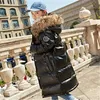 2020 enfants russes hiver doudoune pour filles imperméable brillant manteau chaud 7-16 ans adolescent Parka vraie fourrure vêtements de neige -30 LJ201017