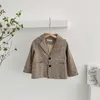 Kinder Kostüm Tops Mädchen Plaid Anzug Mantel Langarm Kinder Jacke Baumwolle Mode Kleinkind Neue Herbst Kleidung Baby Mädchen Jacken 2- LJ201124