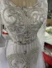 2022 Luxury Crystal Beading Wedding Dress with Löstagbar tåg Scoop Neck A Line Brudklänningar Sop Train Custom Made Dresses2903025