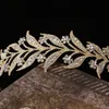 Styl Liść Korona Bride Wedding Tiara Księżniczka Biżuteria Kobiety Luksusowa Queen Decor J0121