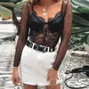 Cryptographic mesh lace bodysuit women body suit transparent sexy long sleeve catsuit jumpsuit bralette bodysuits T200323