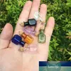 Mini Glass Bottles with Metal Loop Corks DIY 7 Kinds Colors Small Rectangle Shaped Pendants Jars Vials Gifts 10 Sets