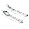 Creative Wrench Shape Tableware Home Kitchen Stainless Steel Fork Spoon Gift Fruit Dessrt Salad Forks Cutlery wholesale LZ0830