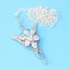 Стерлингового Серебра свадебные украшения Lord Princess Evenstar кулон ожерелья для женщин Arwen Crystal Q0531