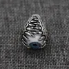 Uomo Vintage Dragon Claw Evil Eye Skull Ring Imitazione di anelli da motociclista in acciaio inossidabile Devil Eyeball Puntelli per feste di Halloween Maschio J