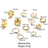 Bohemian Gold Butterfly Ring Set For Women Girls fashion Heart Finger Rings Jewelry 2022 Trend Party