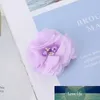 10ピースパールラインストーンシフォン花ヘアアクセサリーDIYフラワーブーケ花の装飾ヘッドバンド用ヘアクリップ