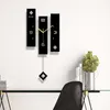 Creative Acrylique Swing Horloge Murale Moderne Noir Pendule Horloges Mur Décor À La Maison Silencieux Salon Montre Murale Idées Cadeaux FZ895 201125