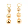 Bead Chandelier Hoop Earrings For Women Gold Color Jewelry Round Ball Dangle Earrings Africa Arab Middle East Ethiopian Gift