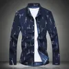 Men Shirts Long Sleeve Summer Print Shirt 2020 Mens Dress Shirts Casual Fashion White Blue Plus Size M- 4XL 5XL 6XL 7XL #3013256A