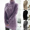 Casual Dresses 2021 Designer Womens Women Turtleneck Twist Knitted Long Sleeve Warm Sweater Autumn Winter Mini Dress