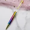 En gros 27 Couleurs DIY Tube Vide Stylos À Bille Stylo En Métal Auto-remplissant Flottant Paillettes Fleur Séchée Cristal Stylo Étudiant Écriture Cadeau Faveurs