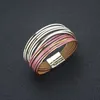 multi layer wrap leather bracelet gold magnetic buckle women bracelets bangle cuff fashion jewelry will and sandy