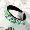 Pérola Rhinestone Largo Headband Bezel Hair Band Hair Band Luxuoso Novo Headwear Hairbands Moda Cabelo Acessórios