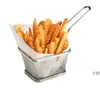 Alimentos Grau Mini Chips Fritadeira Cesta de Aço Inoxidável Fritadeira Serviços de Apresentação Fries de Cozinha Cestas por Sea Rre12266