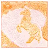 Ręczny ręcznie zwijany jedwabny szal ze splotu skośnego kobiety mapa konia kwadratowe szaliki Echarpes Foulards Femme Wrap Lady chustka hidżab 90CM * 90Cm