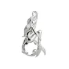 Mermaid Pendant Charm Love Wishing Gift 925 Sterling Silver Pearl Pendant Mounting DIY Jewelry 3 Pieces