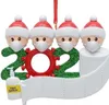 2020 Christmas Quarantine Ornaments Anpassad gåva Survivor Familj Häng Dekoration Snowman Hänge med ansiktsmask Hand Sanitizer