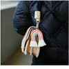 Weaving Rainbow Keychains Boho سيارة معلقة هدايا المجوهرات المصنوعة يدويًا Macrame Key Holder Bag Bag Charm de Jllfgp2710577