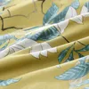 Silky Egyptian Cotton Yellow Chinoiserie Style Birds Flowers Duvet Cover Bed Sheet Fitted Sheet Set King Size Queen Bedding Set C0223