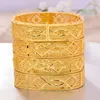 Bangle 24k Dubai 4Pcs/lot Gold Color Bangles For Women Bride Wedding Ethiopian Bracelet Africa Arab Jewelry Charm Bresslate