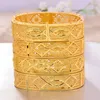 Bangle 24k Dubai 4Pcs/lot Gold Color Bangles For Women Bride Wedding Ethiopian Bracelet Africa Arab Jewelry Charm Bresslate1